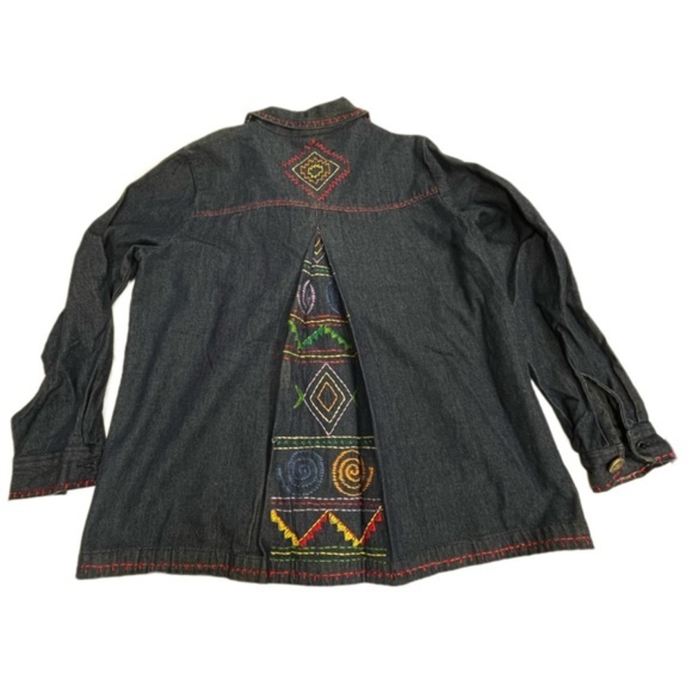 Vintage Bedford Fair embroidered denim jacket womens Petite size MP